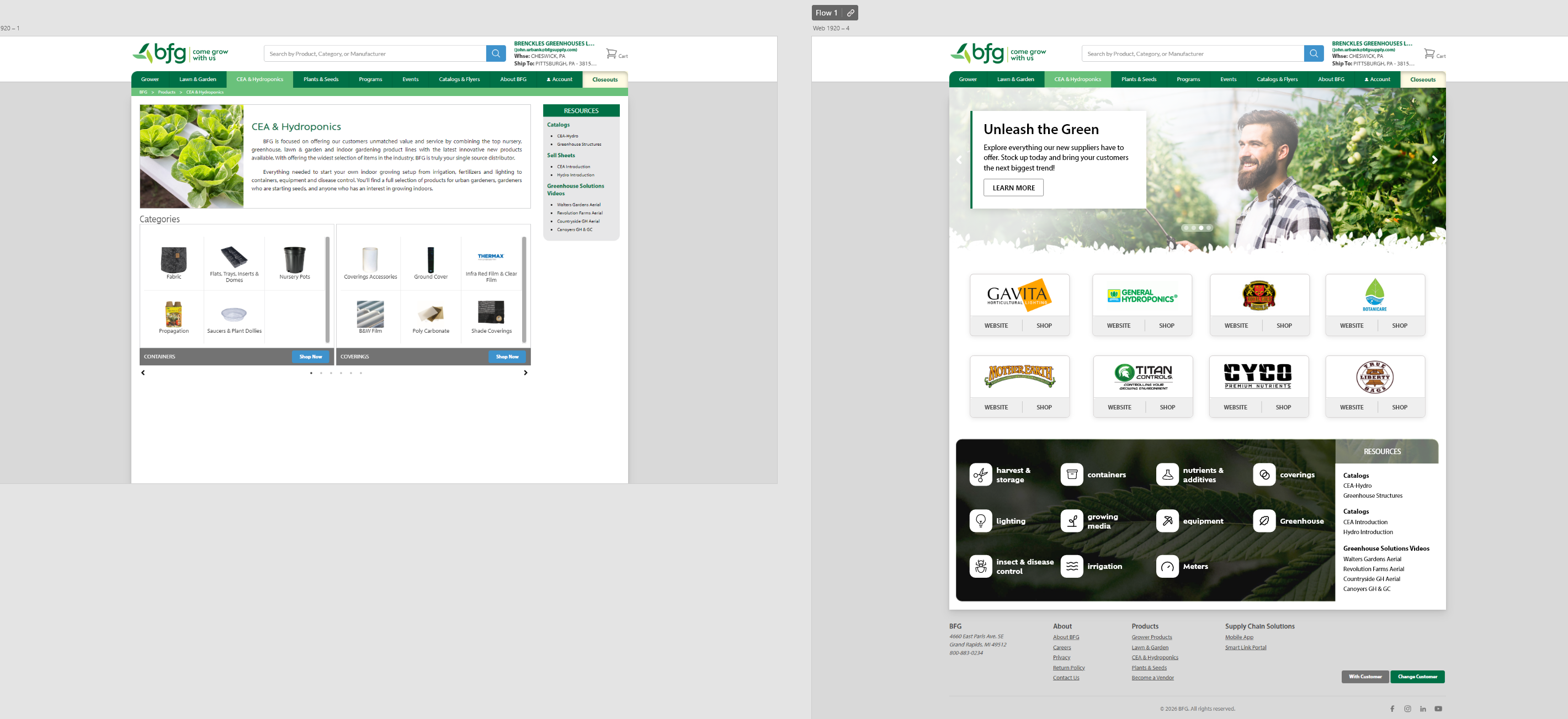 Controlled environment agriculture page comparison (old/new)